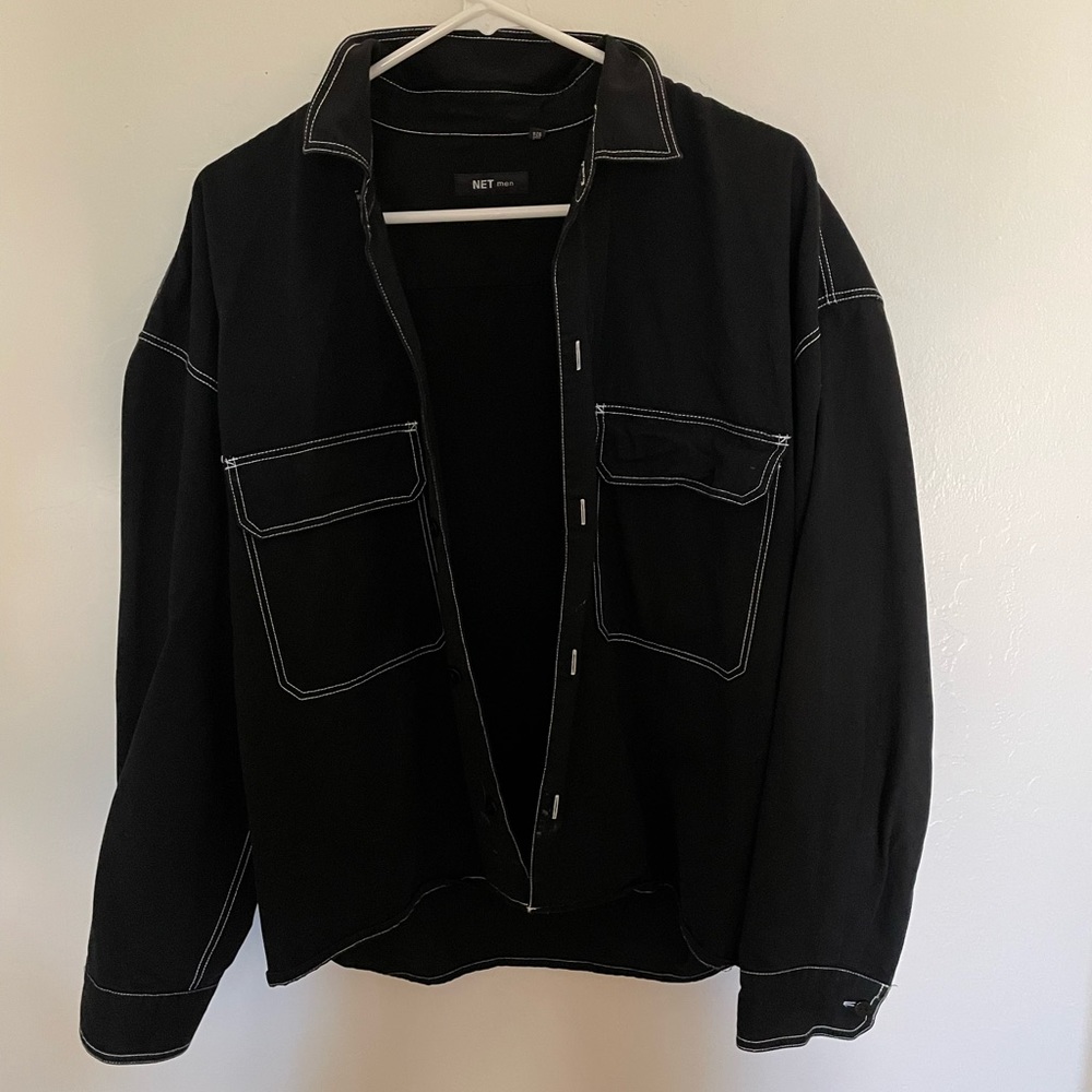 Black Stitch Black Denim Jacket